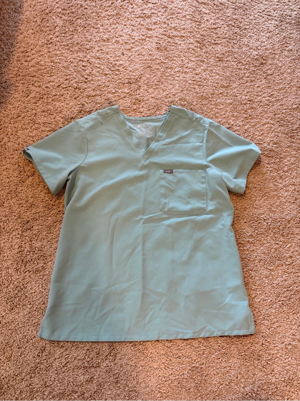 Figs Catarina V-Neck Top in Seaglass